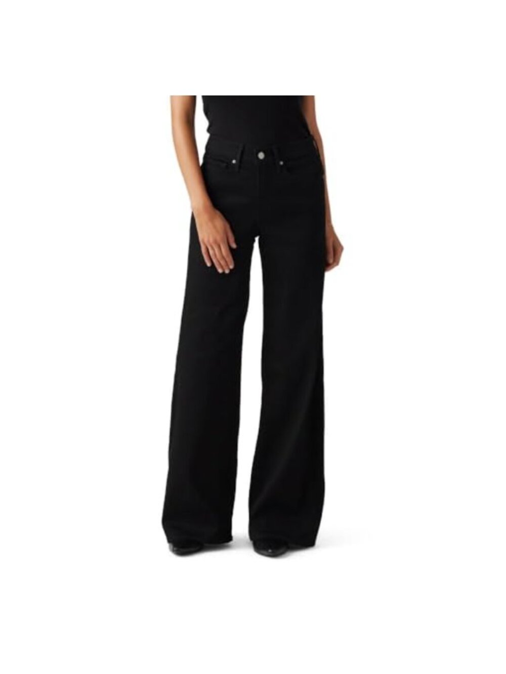 Mid Rise Wide Leg Shaping Jeans Comfortable Casual Denim